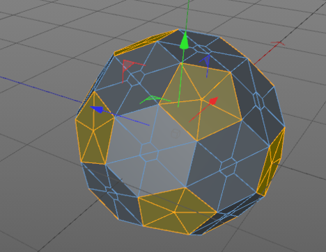 C4D制作一个立体足球模型的操作流程截图