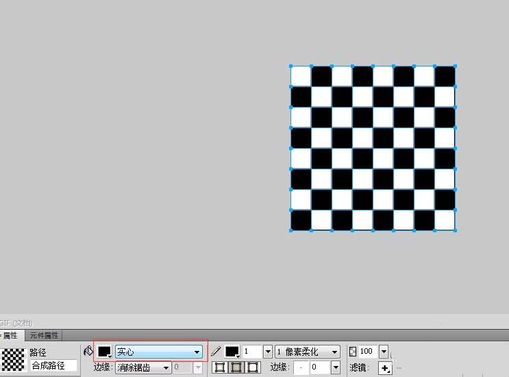Fireworks打造五子棋黑白棋盘的操作流程截图