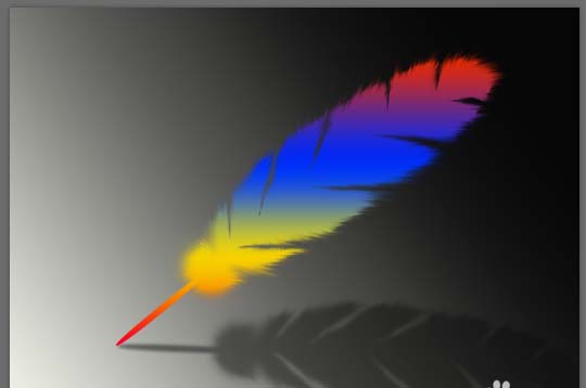 PS制作彩色羽毛的具体操作截图