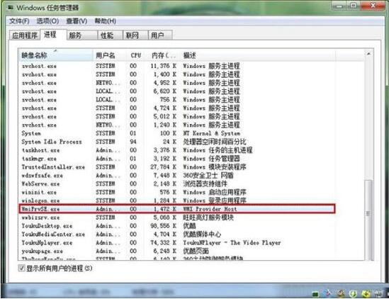 win7系统出现wmiprvse.exe占cpu高的详细处理截图
