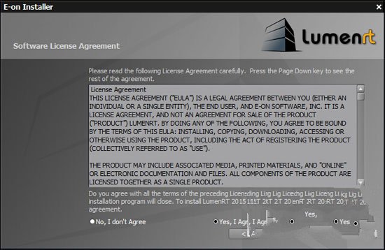 LumenRT进行安装的相关操作内容截图