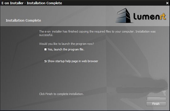 LumenRT进行安装的相关操作内容截图