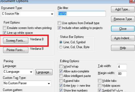 Source Insight改变代码显示大小的使用操作截图