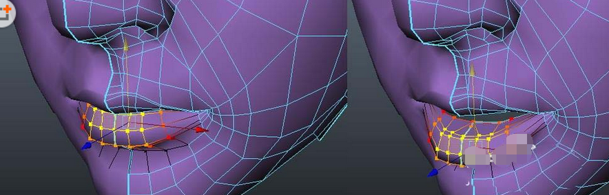 maya使用选择工具选择嘴唇的操作教程截图