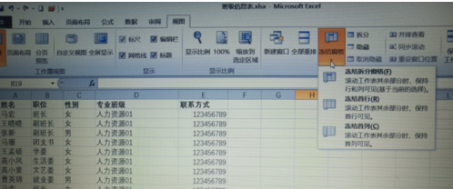 Excel标题行始终可见操作方法截图