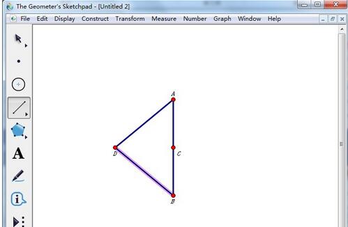 几何画板使用变换命令制作菱形的操作步骤截图