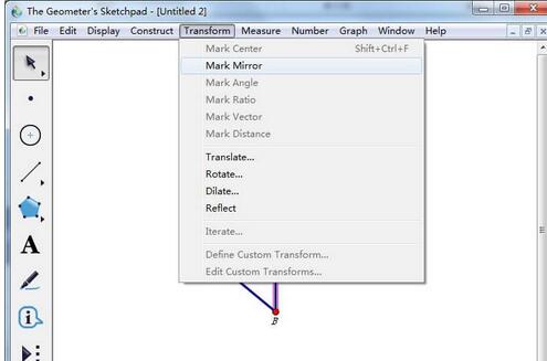 几何画板使用变换命令制作菱形的操作步骤截图