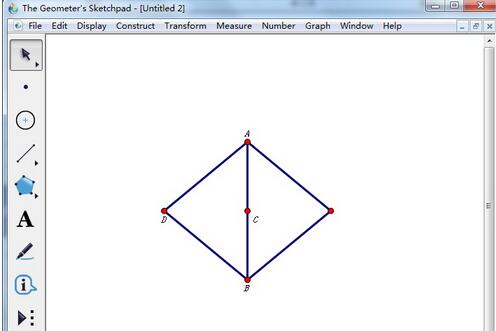 几何画板使用变换命令制作菱形的操作步骤截图