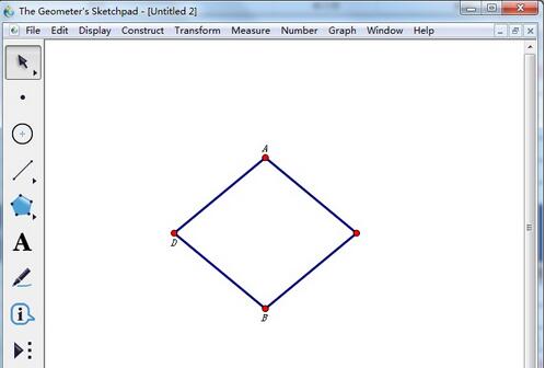 几何画板使用变换命令制作菱形的操作步骤截图
