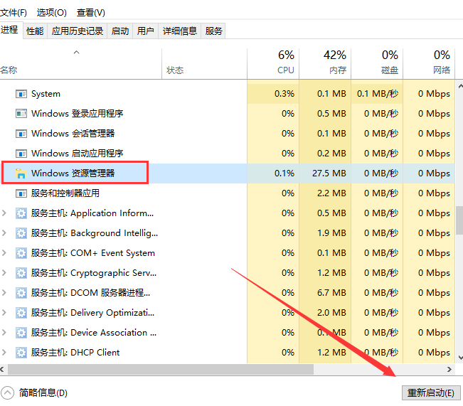 Win10 20H2系统怎么重启资源管理器?