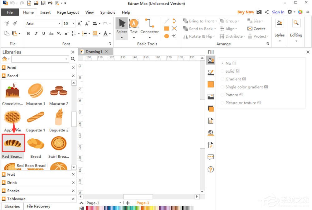Edraw Max怎么绘制红豆面包?亿图图示绘制红豆面包的方法