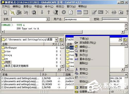 CuteFTP怎么上传软件和使用手册?