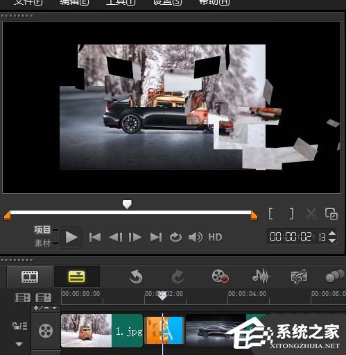 会声会影素材如何添加3D彩屑转场效果?会声会影素材添加3D彩屑转场效果的方法