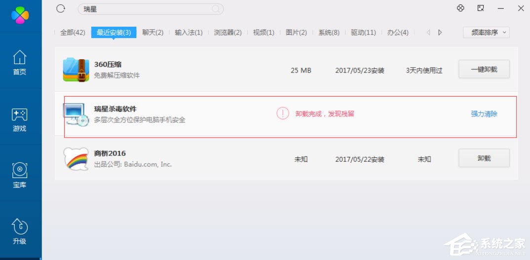 Win8系统如何删除瑞星杀毒软件?Win8系统删除瑞星杀毒软件的方法