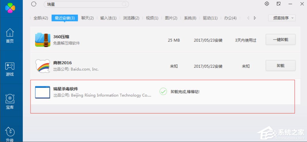 Win8系统如何删除瑞星杀毒软件?Win8系统删除瑞星杀毒软件的方法