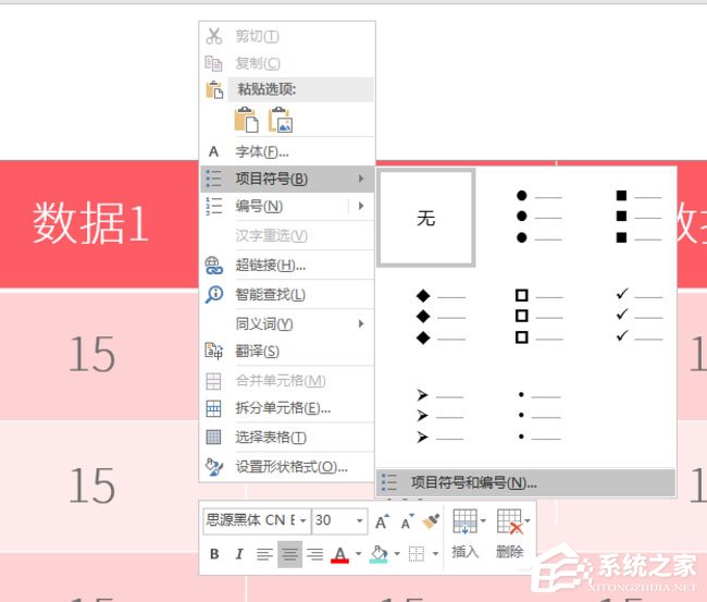 PPT表格怎么添加项目符号?PPT表格添加项目符号的方法