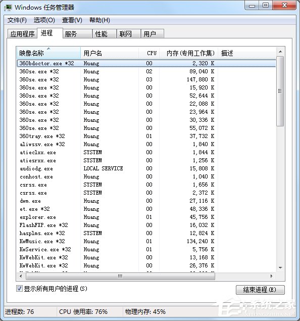 Win7如何打开任务管理器?