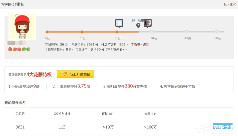 qq空间积分怎么得?qq空间积分怎么升级快?