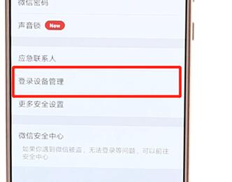 分享在微信里查看登录设备管理的操作过程。