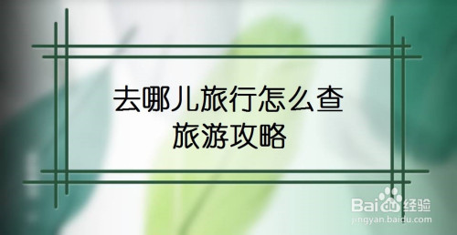 小编教你去哪儿旅行在什么地方查找旅游攻略。