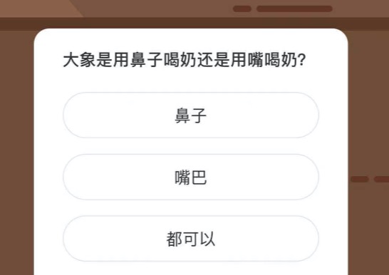 大象是用鼻子喝奶还是用嘴喝奶。