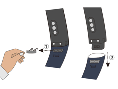 华为手环6pro如何拆表带。