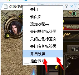 2291游戏浏览器进行游戏分屏的操作流程截图