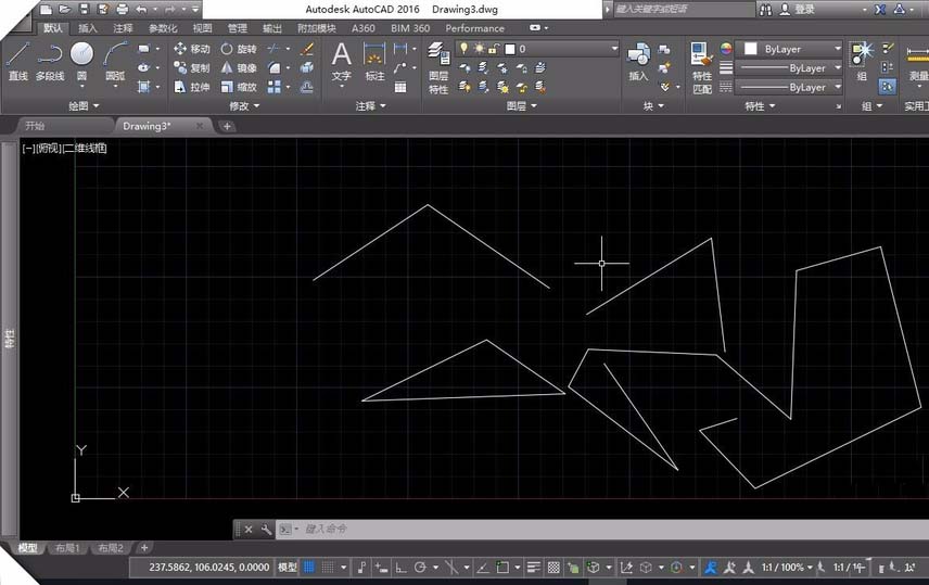 CAD使用直线工具做出图形的详细操作截图