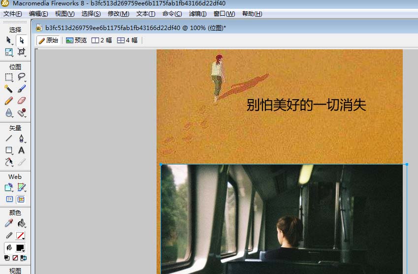 fireworks制作出好看图文排版的具体操作截图