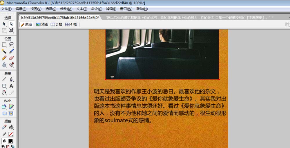 fireworks制作出好看图文排版的具体操作截图
