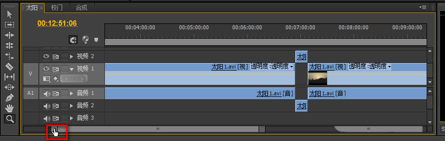 premiere中时间线放大以及缩小的操作方法截图