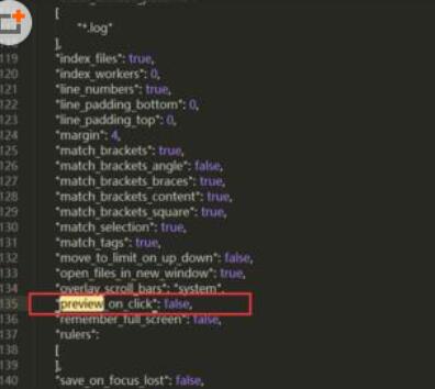 SublimeText取消文件点击预览功能的相关操作方法截图