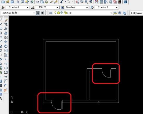 AutoCAD绘画平面图门的相关操作教程截图