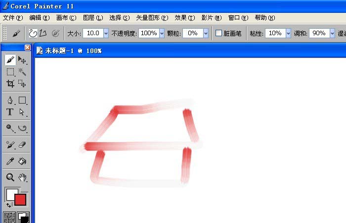 painter使用艺术油画笔绘画图纸的操作教程截图