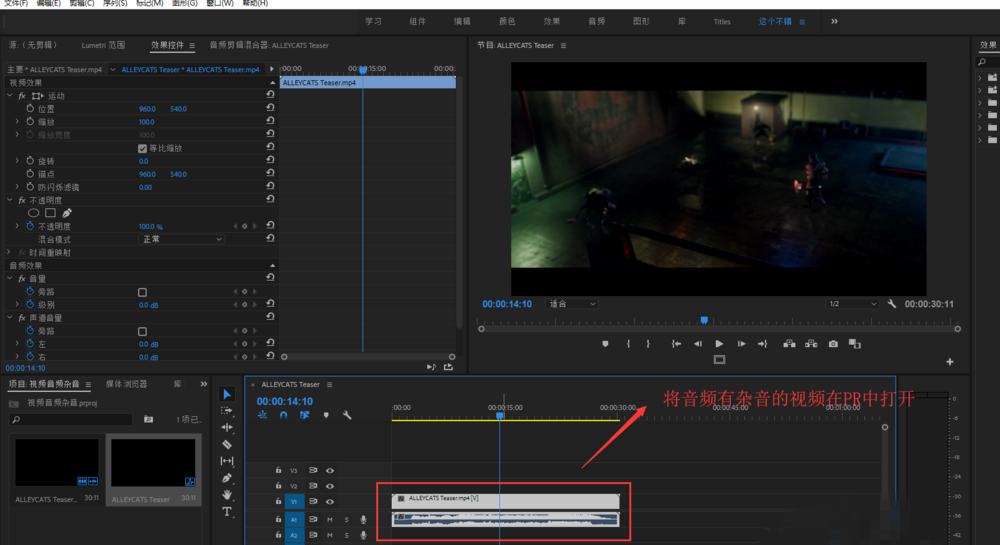 PR 视频处理之消除噪声，效果绝佳。
