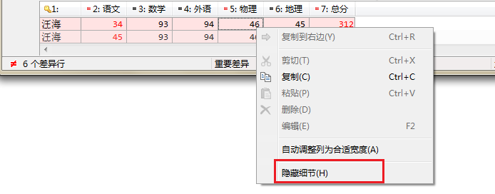 Beyond Compare隐藏和显示文本细节的操作技巧截图
