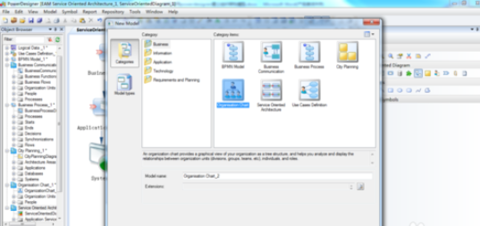 Power Designer新建组织架构图的详细步骤截图