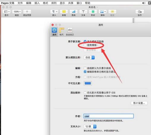 Pages将文稿设置默认横版的操作步骤截图