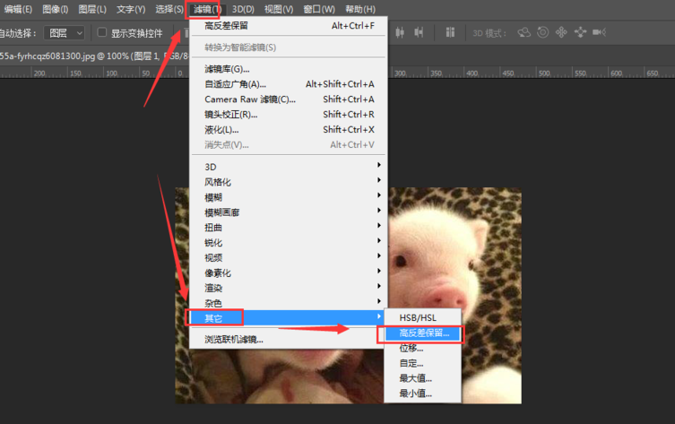Photoshop中调整图片清晰度的操作过程截图