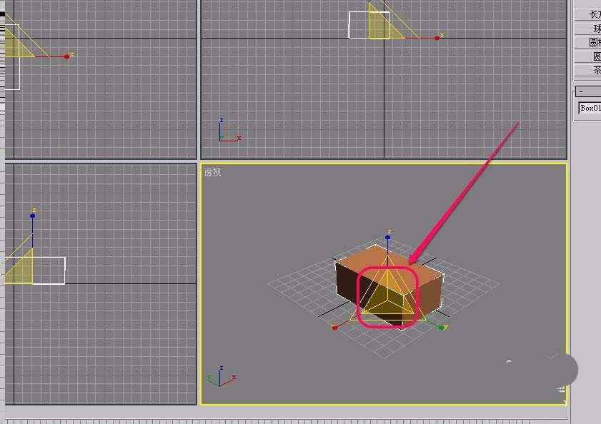 3Ds MAX中建模的长方体进行缩放的相关操作教程截图