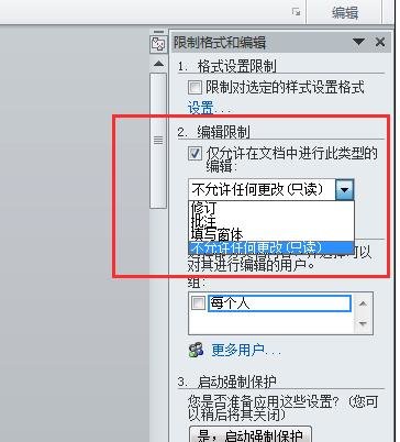 word2010文档进行锁定的操作方法截图