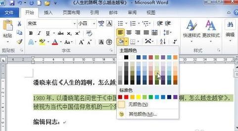 word2010设置底纹的详细操作步骤截图