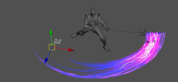 maya进行武器刀光拖尾效果的相关操作截图