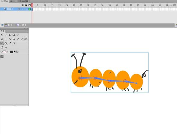 Flash绘制爬行毛毛虫动画的详细步骤截图