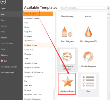 亿图流程图制作软件设计高亮雪花图的方法步骤截图