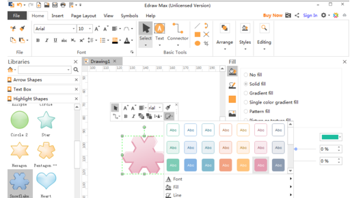 亿图流程图制作软件设计高亮雪花图的方法步骤截图