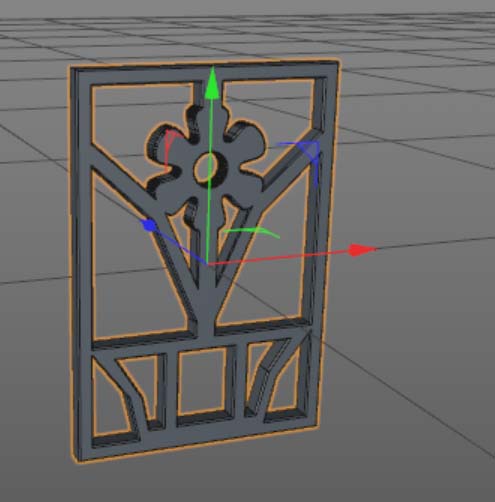C4D使用样条线制作花窗模型的操作步骤截图