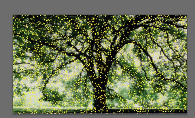 Adobe Photoshop给大树设计斑点光源的详细教学截图