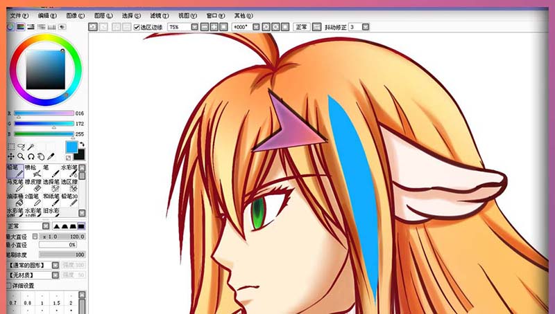 sai软件中铅笔笔刷的使用方法介绍截图