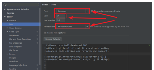 PyCharm更改中文字体的操作步骤截图